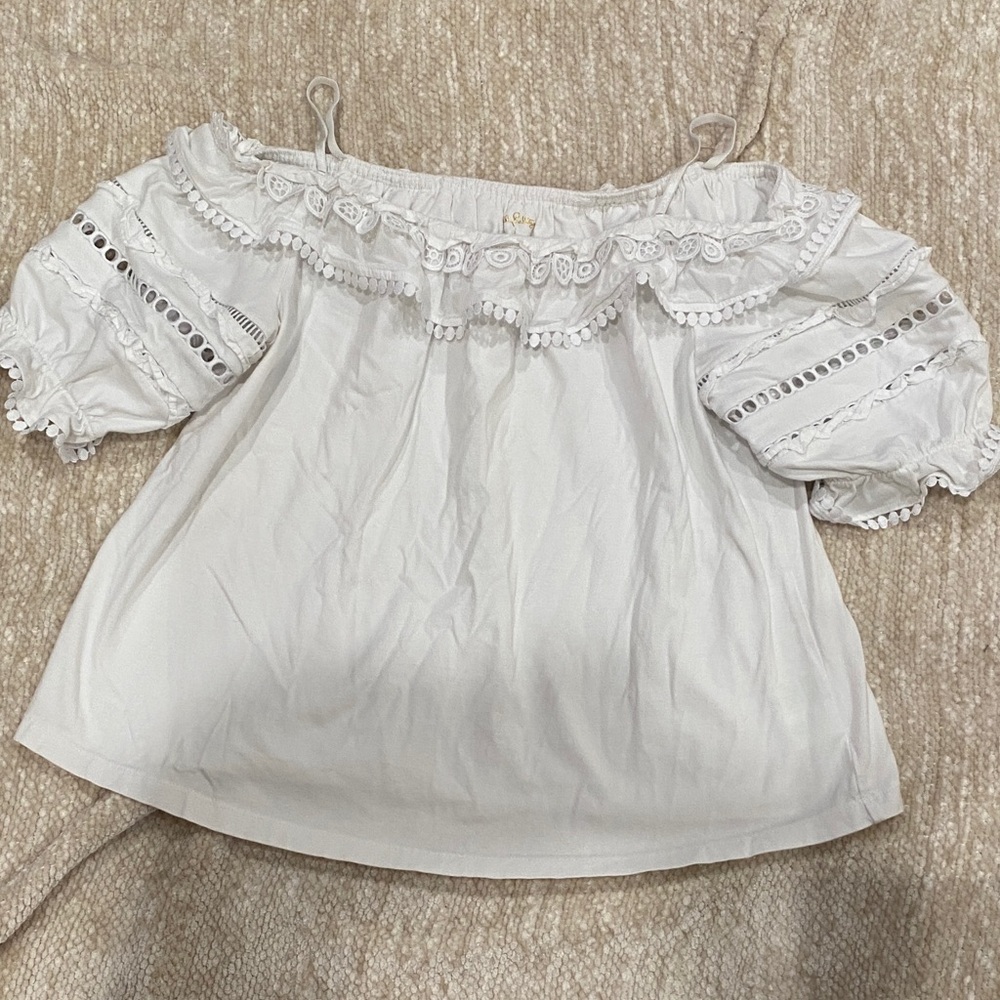Lilly Pulitzer White Off-Shoulder Blouse